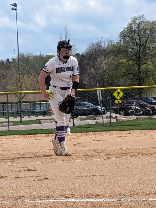 Freshman Emma Barnett pitched her team to a victory against Mitchell on May 3rd. Photos by Kelly Riibe times2reporter@gmail.com