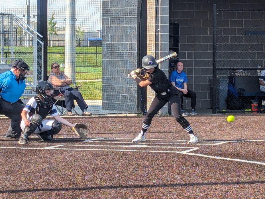 Sophomore Bria Perryman gets ready to put the ball in play during DV’s softball game against Sioux Falls Christian on Monday, May 13. Photo by Kelly Riibe • times2reporter@gmail.com