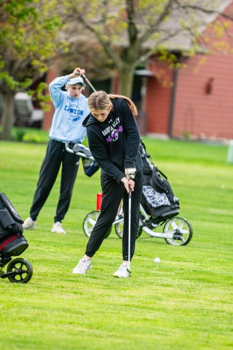 Reagan Granstrom hits a ball off the fareway May 3 in Elk Point at the Husky Invite. Photo by Peterman Sports Photography • stevepeterman5@gmail.com
