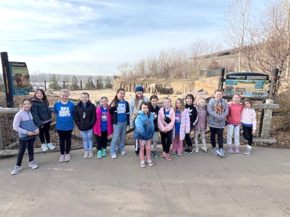 Troop 266 and 1183 include, from left, Paiyton Hanson, Bella Podzimek, Amelia Sundleaf, Addison Stouffer, Lizzy Eilers, Shay Martina, Brynlee Glover, Olivia Stouffer, Agnes Hurlbert, Addison Kuhlmann, Victoria Bosse, Charlie Leuenhagen, Harper Rosenbaum, Jenna Sellers, Adilynn Schurman and Kyra Finley. Not pictured are Finley Campbell and Luna Kinnamon. Submitted photo