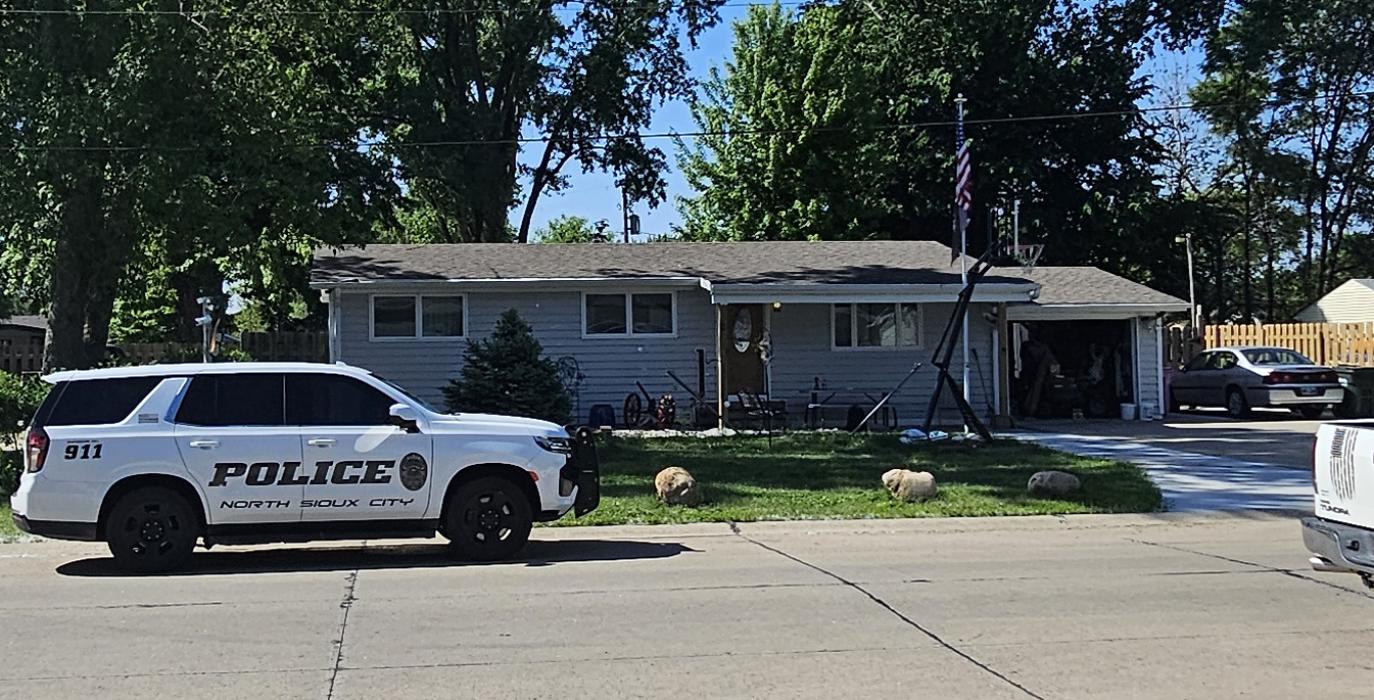 North Sioux City police at Matt Vanderpool's home.