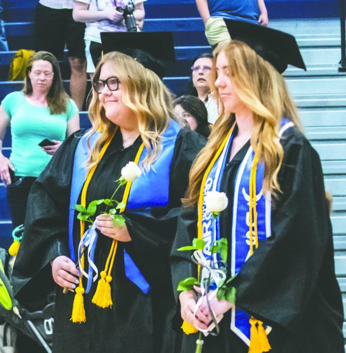 Teri Moreland and Ella Hayes walking in during the Elk Point-Jefferson graduation ceremony May 18, 2024. More photos on page 14. Photo by Peterman Sports Photography • stevepeterman5@gmail.com