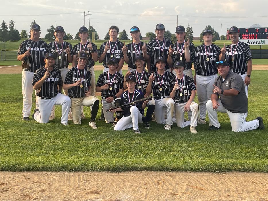 The Dakota Valley 16U VFW team were champions in Sioux Falls after going undefeated at the Dakota Classic Tournament on June 14-16. Back from left, Coach Stan Schauff, Grady Ramos, Jake Pick, Will Schnabel, Bryce Anderson, Sterling Schauff, Vincent Hoffman, Andrew Derochie, and Todd Shoulders; Middle, Travis Derochie, Jackson Shoulders, Noah Graham, Ethan Seaton, Tate Cornelsen, Jack Jones, and Brian Schnabel, and front George Schnabel. Submitted photo