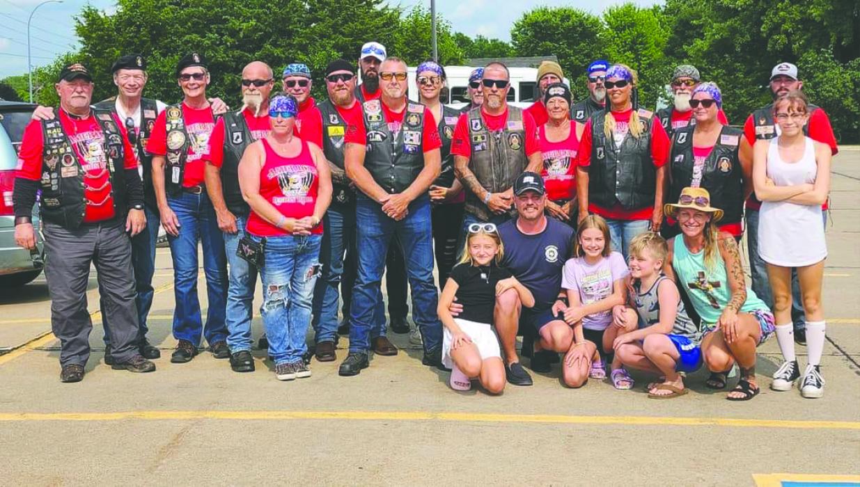 N.W. Iowa American Legion Riders pictured with Adam Spates and his family on July 21, 2024. Submitted photo