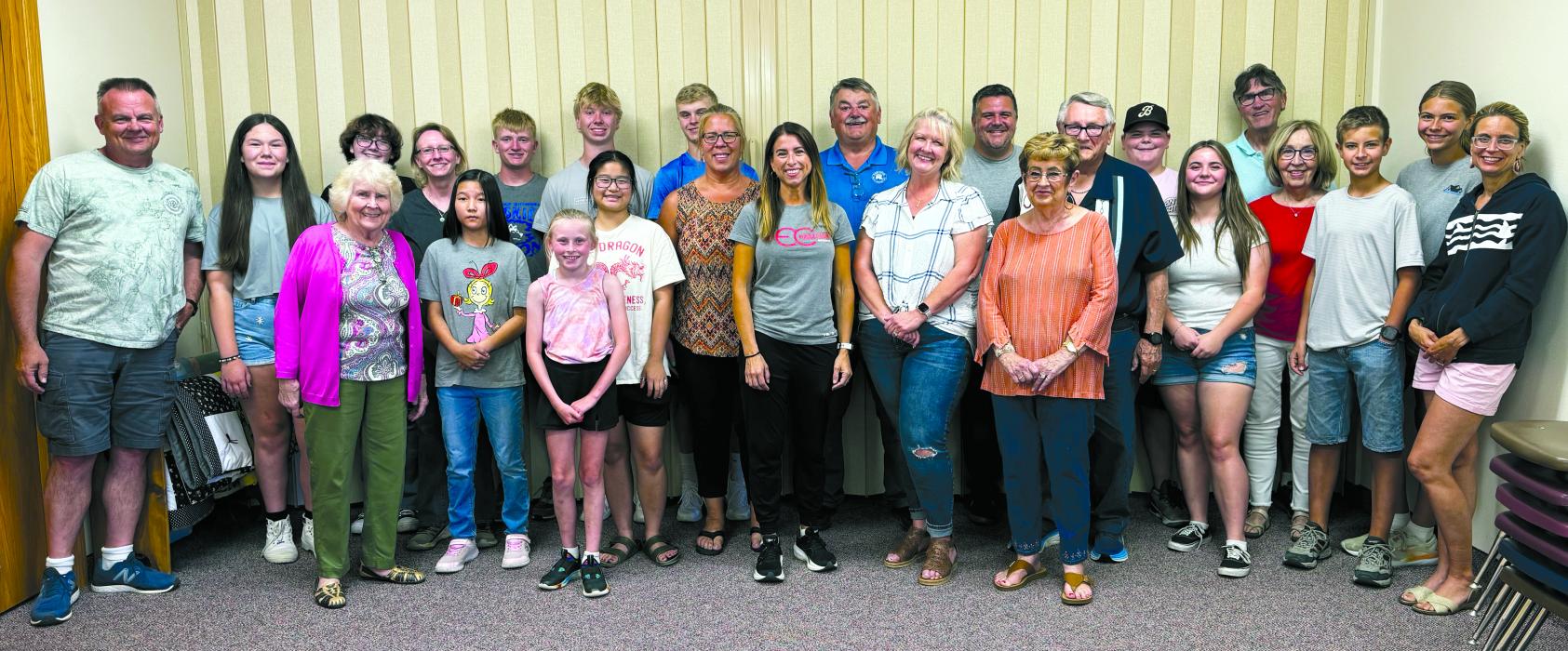 Friends Feast was held July 8 from 5:30-7:00 P.M. at Immanuel Lutheran Church. Dakota Alert, a local business owned by the Quam family, provided the meal of ham, cheesy potatoes, mixed vegetables, dinner roll, and strawberry shortcake. Approximately 30 employees and friends of Dakota Alert prepared and served the meal. Friends Feast is a monthly meal free to everyone. Various local businesses and organizations provide the food and workers. Immanuel Lutheran Church provides the venue. Submitted photo