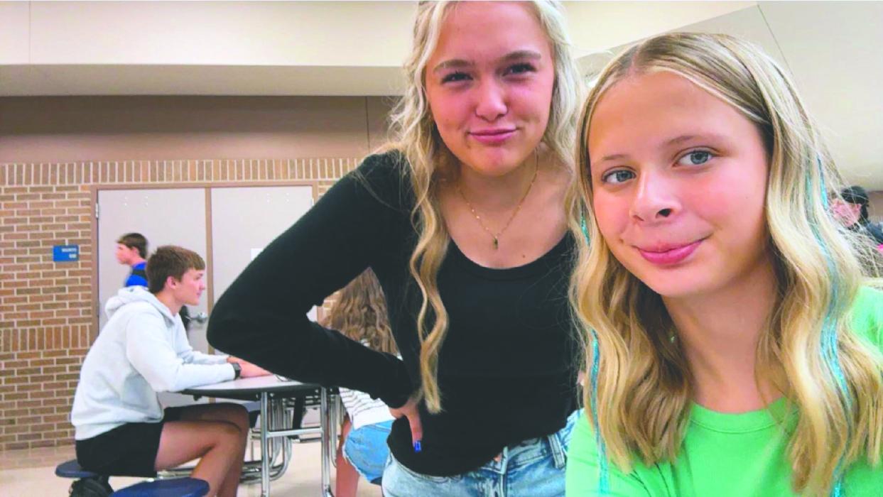 The Huskies had their first day of school on Tuesday, August 20 and Elk Point-Jefferson high schoolers Gracelynn Bruns (left) and Jadyn Crippen (right) were ready to attend classes. Submitted photo