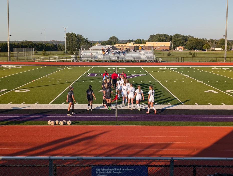 The Panther girls soccer time take the field with the West Central Trojans on Tuesday, September 3. It would be a good game, as Dakota Valley handed WC their first loss of the season by a score of 1-0. Photo by Kelly Riibe • times2reporter@gmail.com