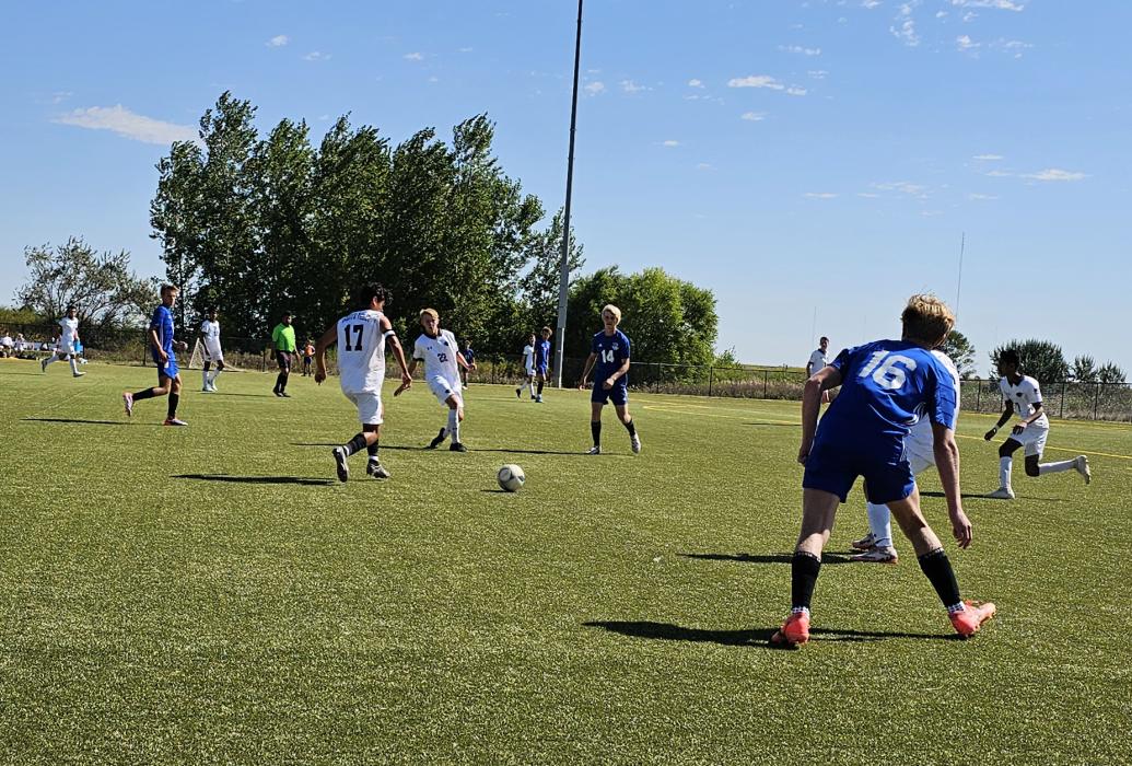 The Dakota Valley boys varsity soccer squad worked hard against a top seeded, Class AA opponent on September 20, 2024 in Sioux Falls. Submitted photos