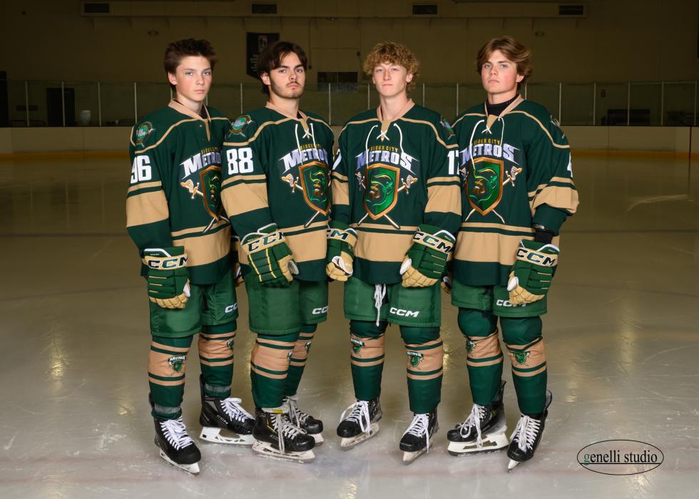 Dakota Valley athletes on the Sioux City Metro team are from left: Cameron Colt (Fr.), Jack Colligan (Soph.), Jax Trosper (Jr.) and Noah Graham (Jr.). Photo courtesy of Genelli Studios