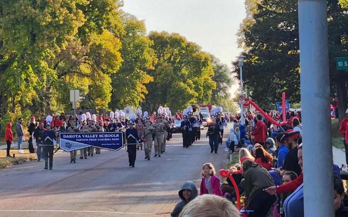 The Panthers high school band marched at the 110th Dakota Days parade in Vermillion on Saturday, October 12th. Submitted photo