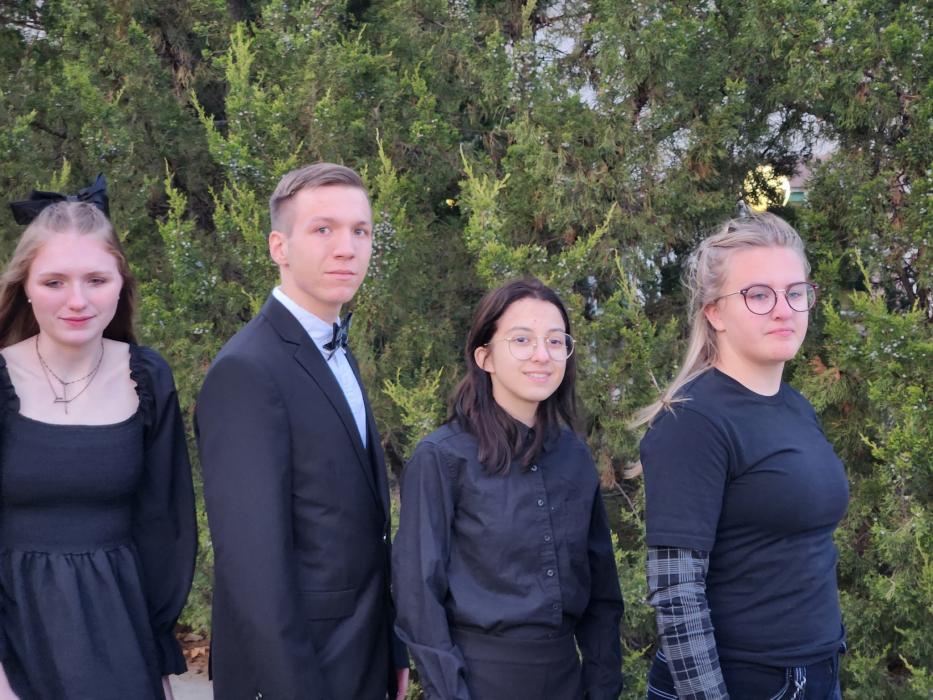 Dakota Valley had two quartets perform at the annual All-State Choir concert on November 2, 2024. From left: Kaylee Wieck, Aiden Keenan, Madi DeAnda-Dietrich, and Paige Goeden.