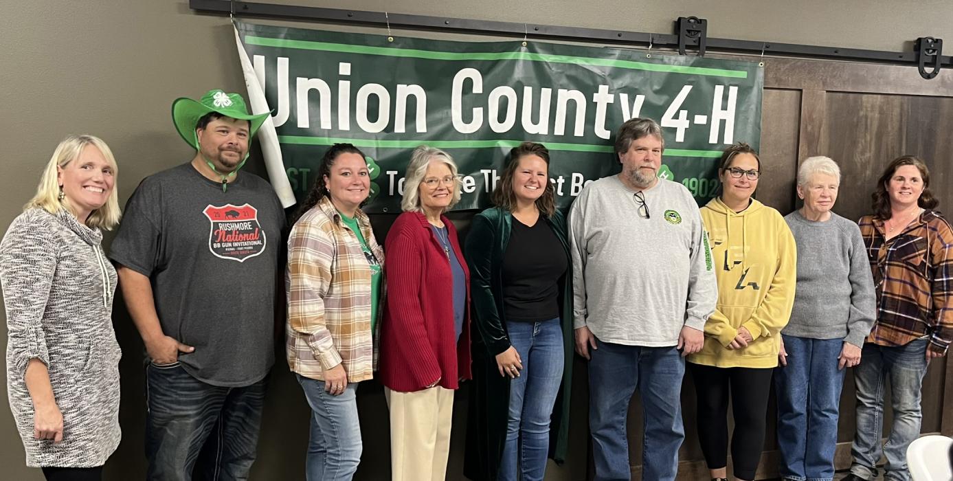 4-H leaders 2024, from left: Rebekah Bryan, Mike Rasmussen, Jennifer Beermann, Jeanne Hanson, Lauren Hollenbeck, Brian Fatherlos, Kari Winquist, Paulette Vanderham, and Stephanie Fossum. Submitted photo