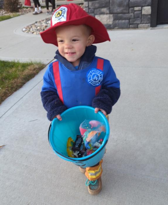 Kash Sopoci, as a firefighter for Halloween, had a great time trick-or-treating in Elk Point on Thursday, October 31, 2024. Submitted photo