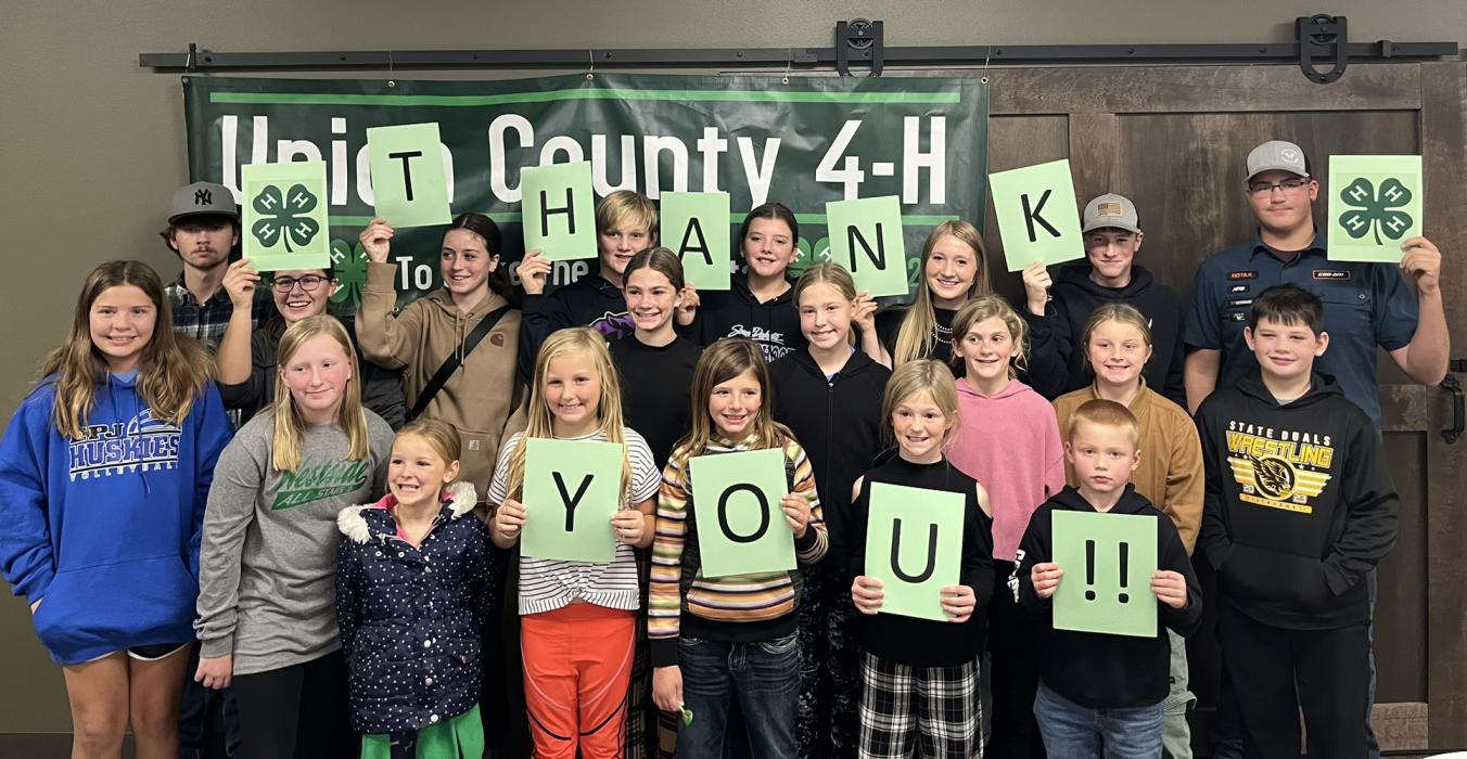 A ‘Big 4-H Thank You’ to all the local supporters of 4-H Trophy fund who made this day possible. Submitted photo