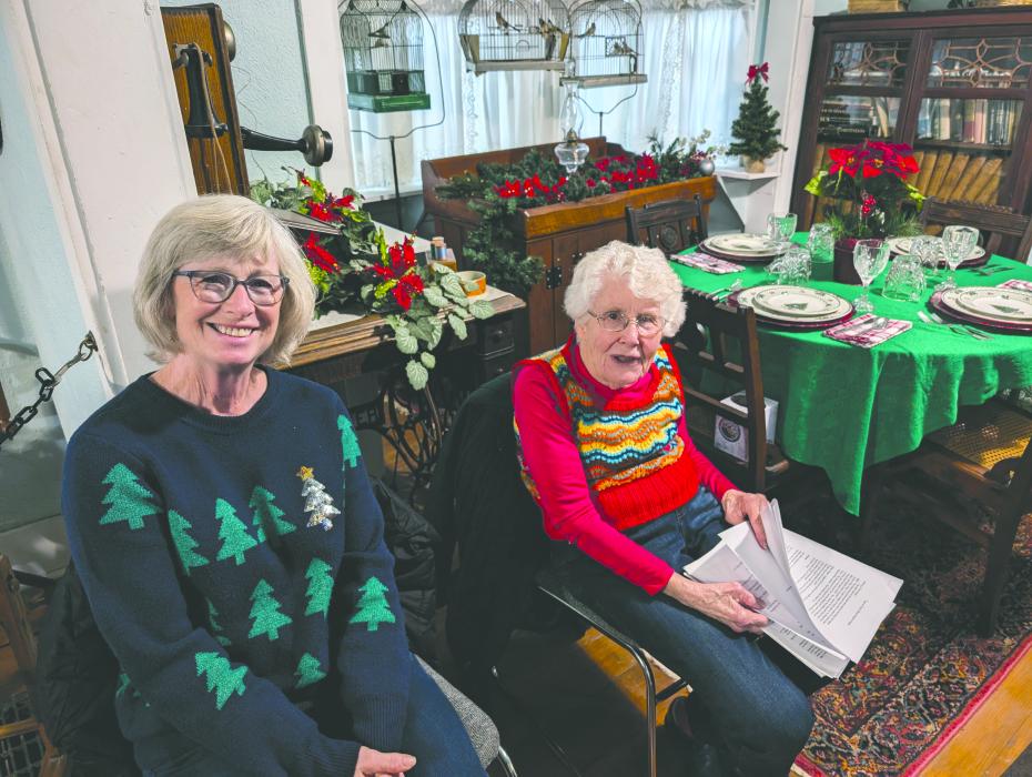 Vikki Jacobs (left), of North Sioux City, and Anne Shaner (right), of Sioux City, shared historical information with guests who visited the Shay-Adams House on November 9th.