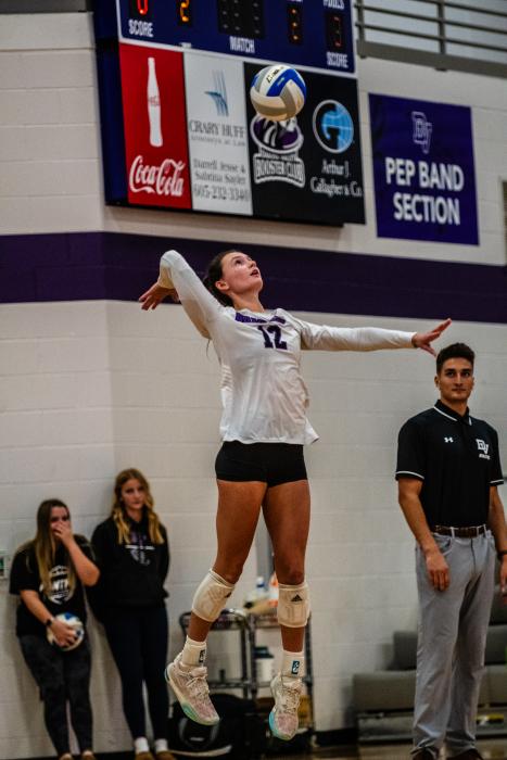 Claire Munch sends over a strong jump serve against Lennox on Thursday, Nov. 7, 2024. Photo by Peterman Sports Photography • stevepeterman5@gmail.com