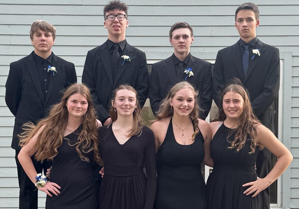 Eight talented singers from EPJ attended this year’s All-State Chorus event in Sioux Falls on Nov. 1-2, 2024. Front row from left: Samantha Marx, AnnaBeth Porter, Chloe Bonnema,and Peyton Stacy. Back row from left: Andrew Quiett, Aaron Coyle, Levi Stultz, and Carter Heckathorn. Submitted photo