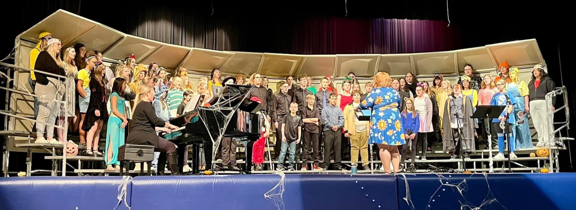 Elk Point-Jefferson held their all choir concert on Monday, October 28, 2024 and it had a fun Halloween theme involving costumes and spooktacular songs. Choir Director Katelyn Brunick conducted the Huskies for their on-stage performances. Submitted photo