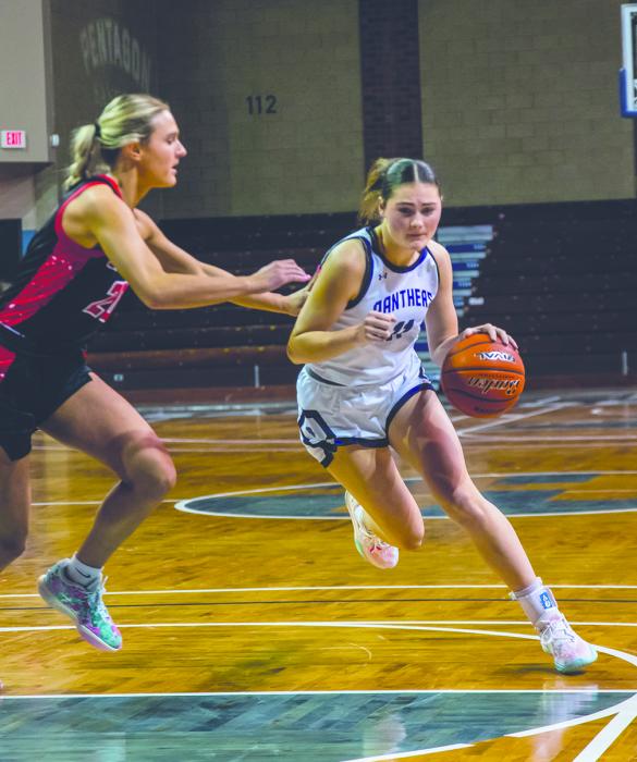 Cameryn Sommervold drives the lane during the Panther’s game in Sioux Falls on January 11, 2025. Photos by Peterman Sports Photography • stevepeterman5@gmail.com