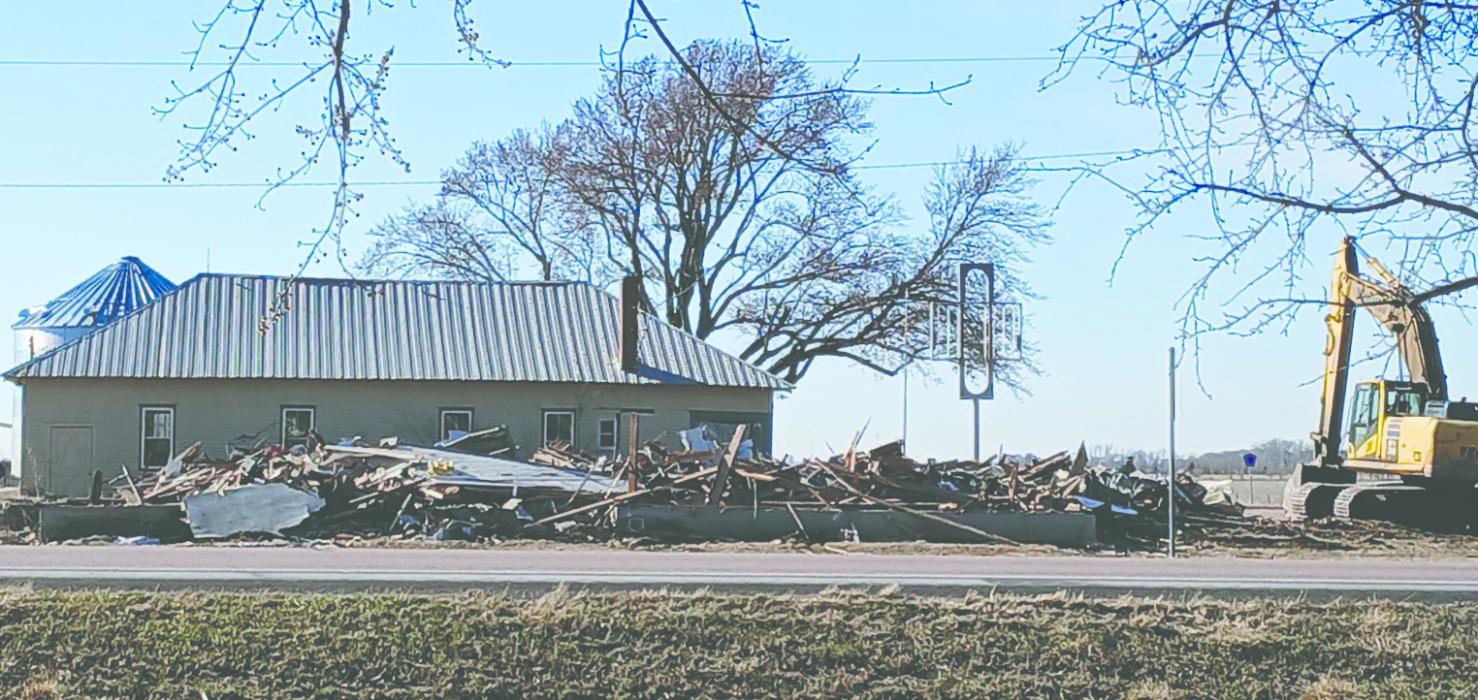 The iconic Spink Cafe building was demolished recently. Photo submitted by Linda Scarmon