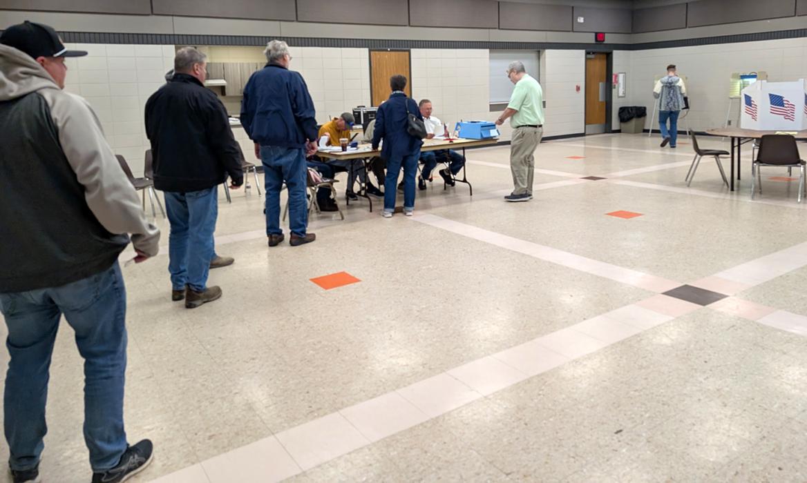 The NSC fire department and community center was a busy place on Tuesday, April 8, 2025 for voters casting ballots.