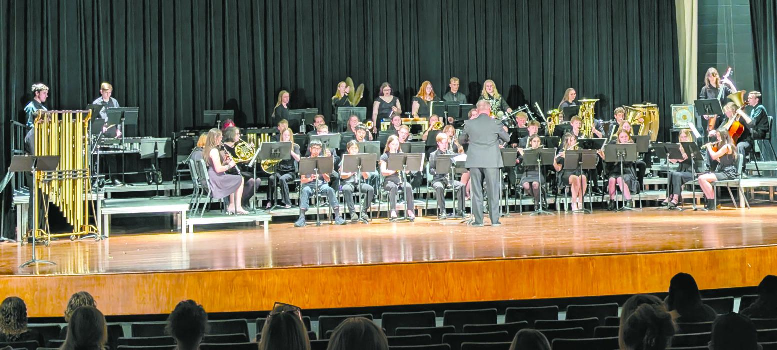 The Panther high school band played four songs for the audience on May 1, 2025. 2025. Photo by Kelly Riibe • times2reporter@gmail.com