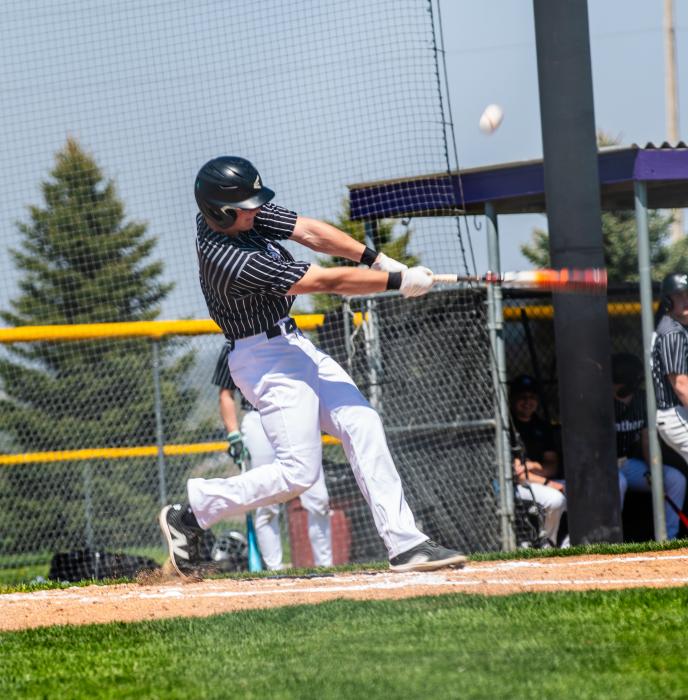 Drew Lukken was 4 for 4 at the plate versus Freeman/Canistota/Marion on May 4, 2025. Photo by Peterman Sports Photography • stevepeterman5@gmail.com