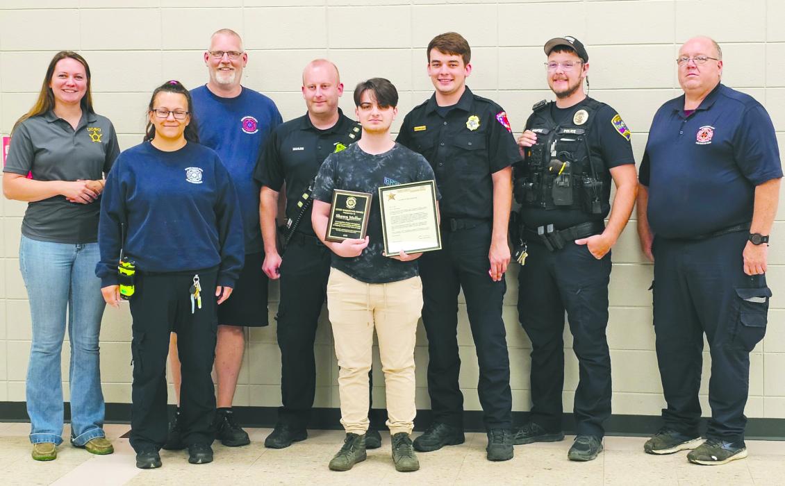 Deputy Julia Ensminger, Jackie Rentschler, Tim Bell, Faustin Mahlke, Shawn Moller, Evan Carlson, Isaac Wodtke, and Jim Christenson. 