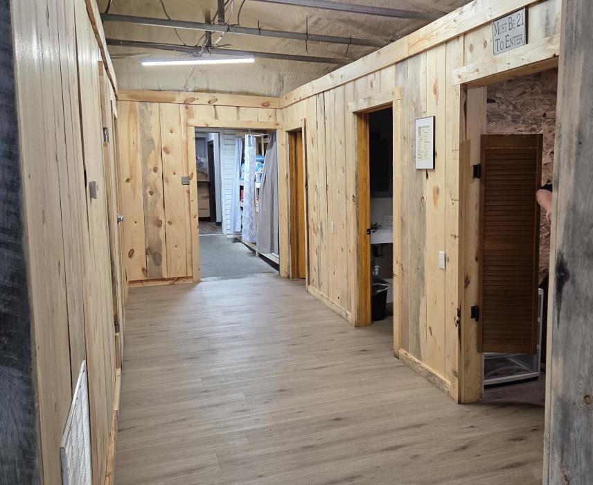 The newly built bathrooms sit between Ollie’s 2.0 and Ollie’s Out Back, creating a connection point between the two spaces. Photo by Shannon Jost • timesleader1@gmail.com