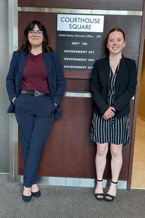 Two Dakota Valley high schoolers were in Sioux Falls, on June 23-25, 2025, for the United States Attorney’s Office Academy-Summer Law Camp. From left: Alexandria Murray, and Mia Riibe. Submitted photo