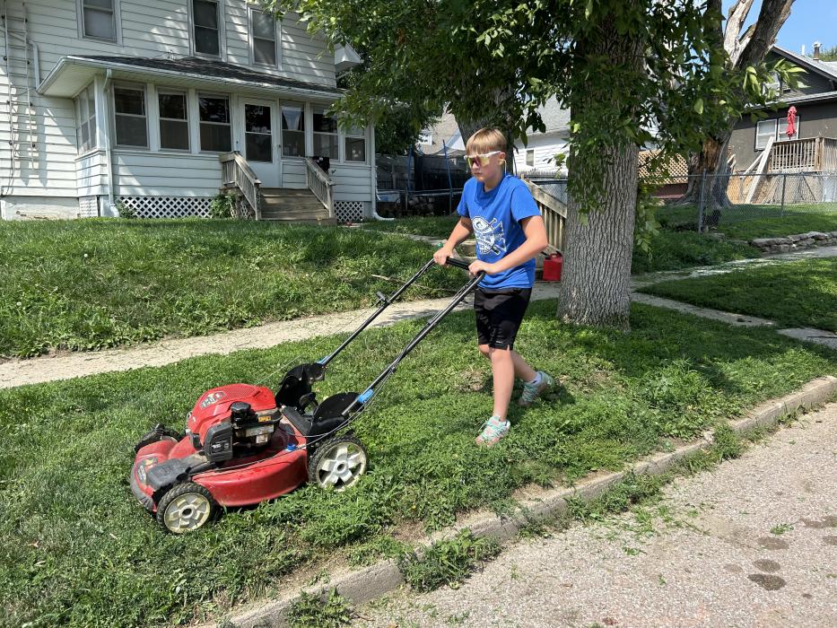 Joseph Praster has been mowing yards and doing lawnwork in the local area for free as a way to give back in the community. Submitted photo