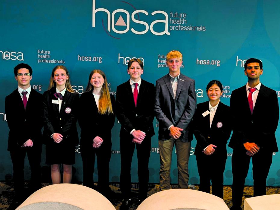 Dakota Valley students attended HOSA’s International Leadership Conference in Nashville, TN, on June 18-21, 2025. From left: Treston Pulley, Addy Wubbena, Lauren Messersmith, Landon Greene, Bennett Jensen, Tyra Yi, and Prithvi Patthi. Submitted photo