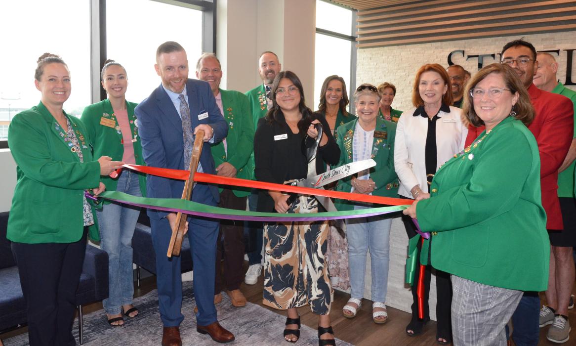 Members of the team at Stifel posed with the Siouxland Chamber of Commerce and many others, on July 31, 2025, for a ribbon cutting ceremony to celebrate the firm’s new location in Dakota Dunes. Photo by Kelly Riibe • times2reporter@gmail.com