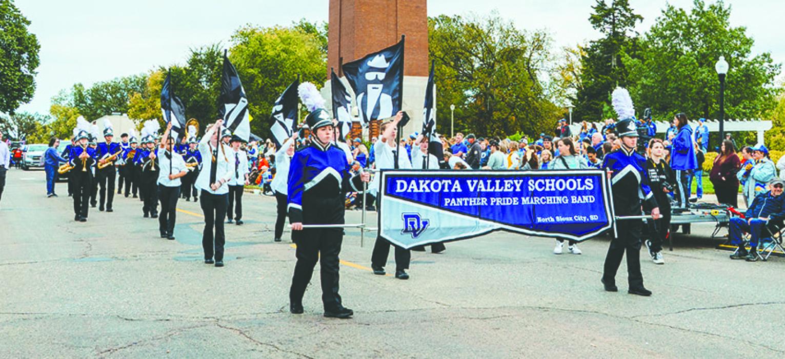 The Panthers performed in the homecoming parade at South Dakota State University on October 11, 2025. They placed 1st in the marching band competition and also brought home the award for crowd favorite. Submitted photo