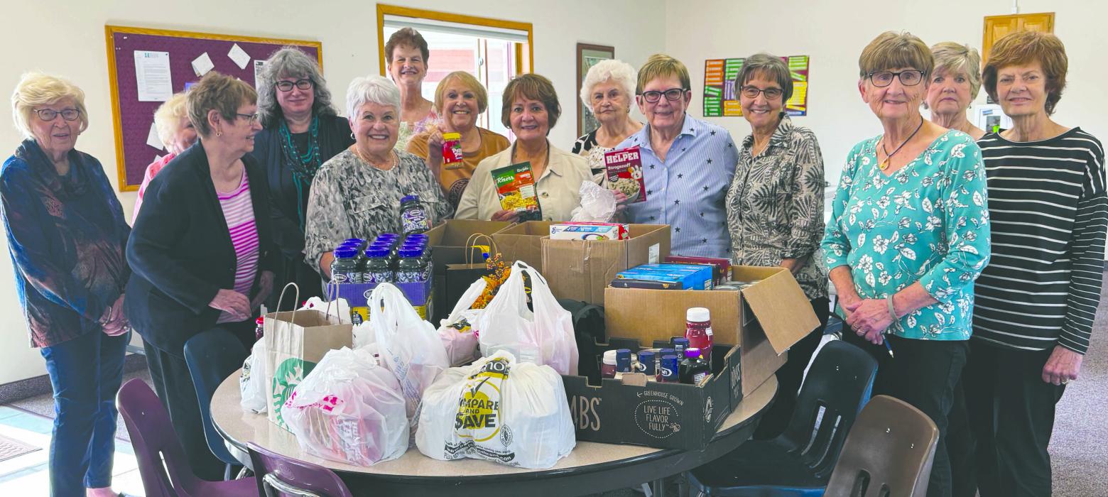 Members of the Women’s Wednesday Club joined forces with a Thrivent Action Team led by Cindy Schwier to host a food drive on Wednesday, Oct. 1. The event, sponsored by Thrivent Financial, gathered donations for the Elk Point Food Pantry and saw strong participation from club members. Boxes of nonperishable items were collected and delivered to support local families in need. Organizers said the drive was a meaningful way to give back and strengthen community ties. The food drive is one of many service proje
