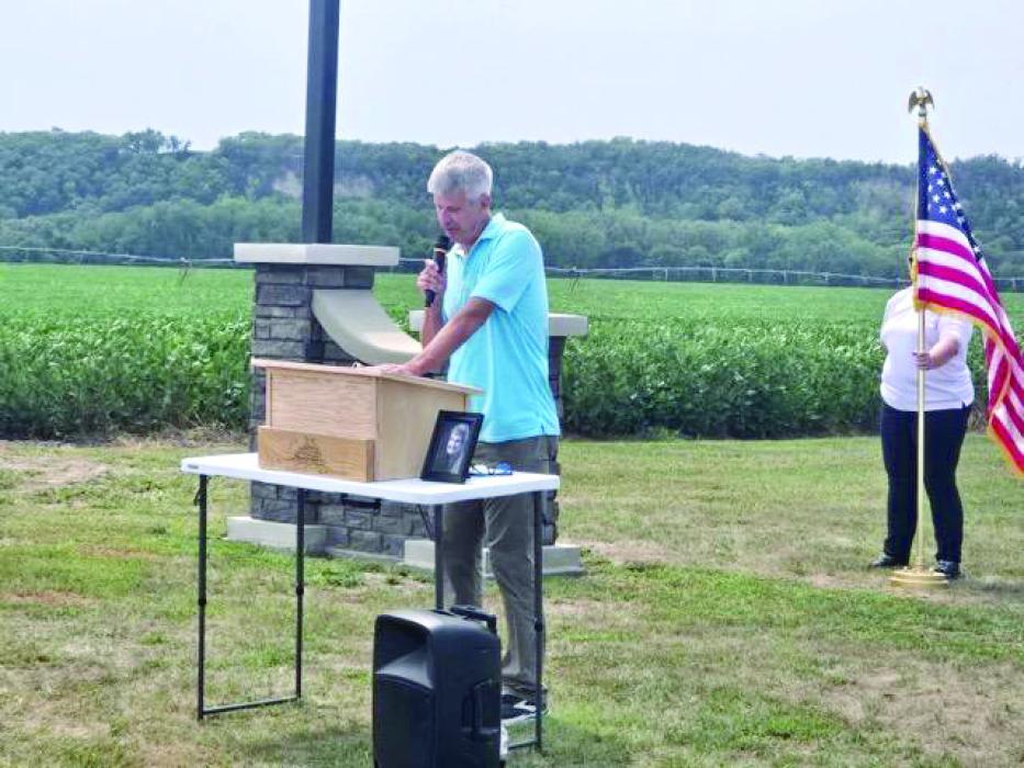 Eric Rosenbaum speaks during the dedication ceremony at Elmwood Cemetery on Aug. 8, where South Dakota’s newest historical marker was unveiled. Submitted photos