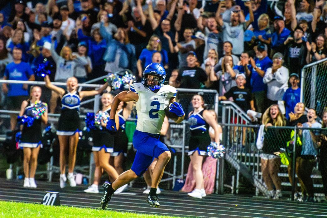 Aiden Hammitt had a 97-yard touchdown run for EPJ during their game on August 21, 2026. Photo by Peterman Sports Photography • stevepeterman5@gmail.com