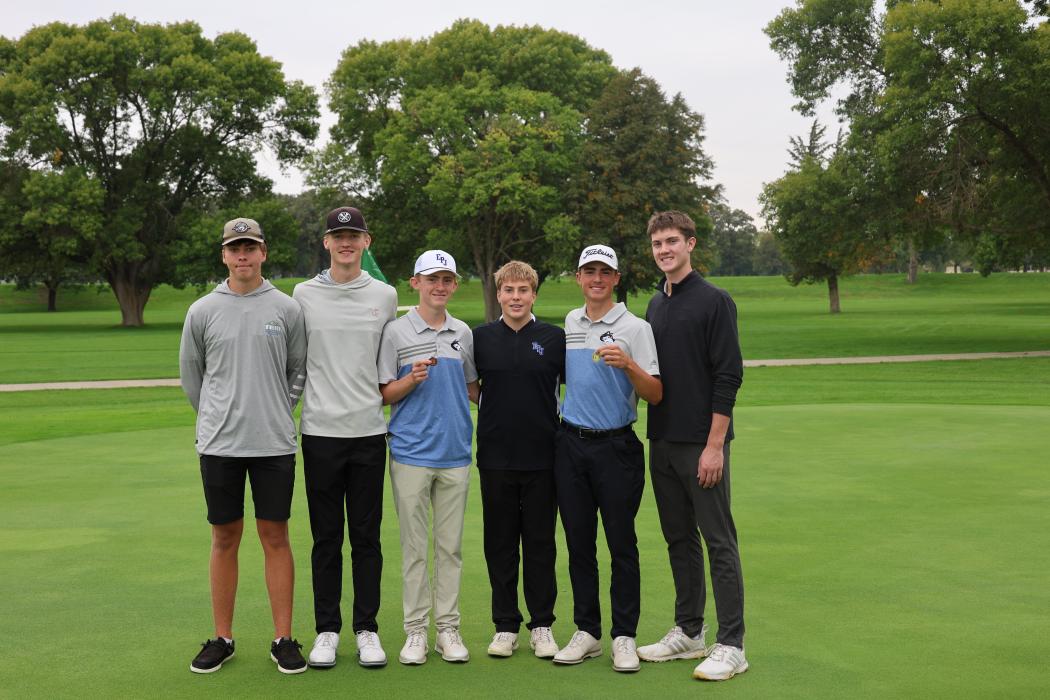 The Elk Point-Jefferson boys golf team qualified for the state meet after a strong performance in regional play on September 28, 2026. From left: Spencer Marx, Gavin Frank, Austin Hanson, Drew Geary, Ben Akin and Jack Hayes. Submitted photo