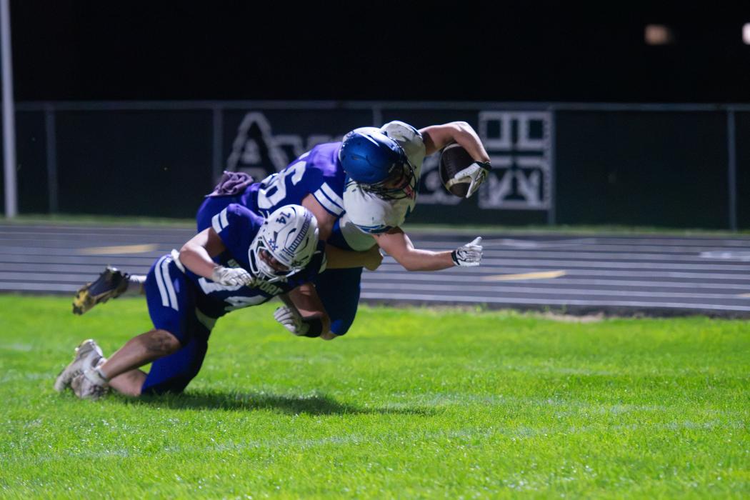 It took a pair of defenders to take down EPJ’s Luke Swatek, on October 9, 2026, as he ran the football for a big gain versus Beresford.