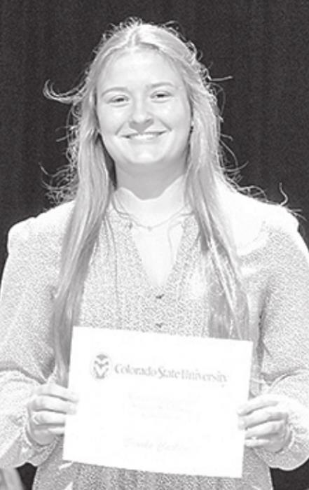 Brooke Carlson received the Western Undergraduate Exchange from Colorado State University. She also received the Heisman High School Scholarship.