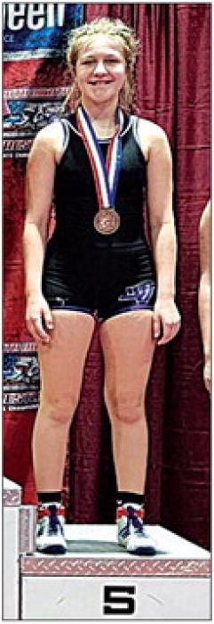 Kenzie Scott placed 5th at the State AAU Wrestling tournament. Submitted photo