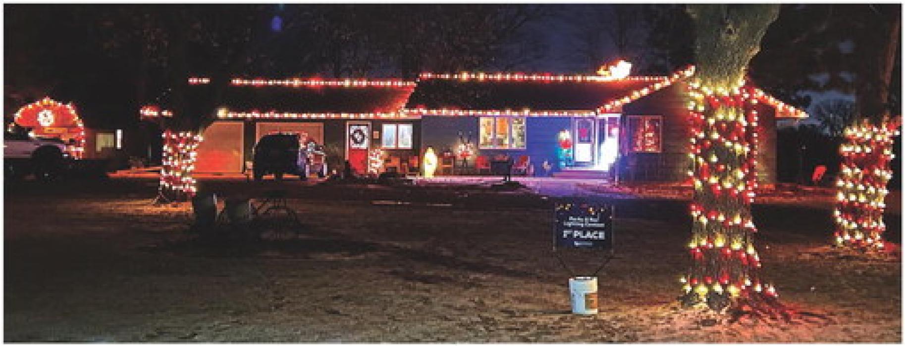 The Christmas Lighting Contest through the North Sioux City Parks and Recreation resulted in John Comes and Jody Moats at 271 Westshore Drive receiving 1st place.