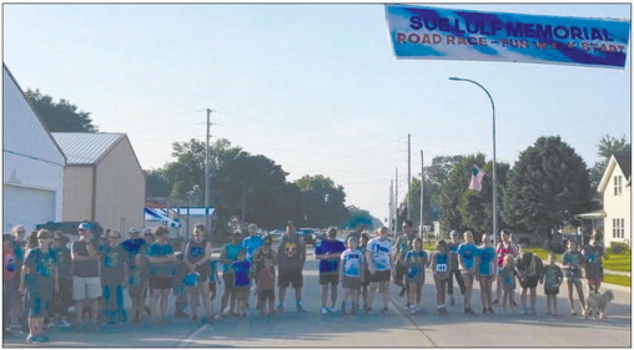 Starting line at the Sue Lulf Memorial fun run and walk Saturday July 13, 2024 Submitted photo