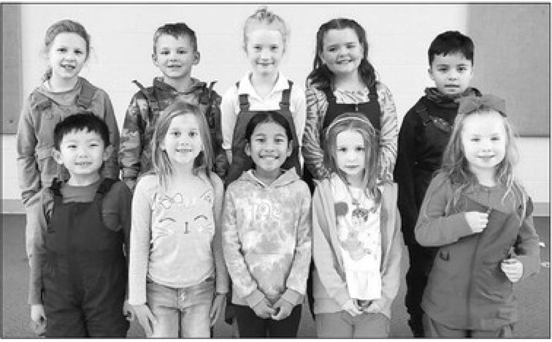 Maloney’s November MVPs in the first grade class are, front from left, Edward Chen, Matalynn McArthur, Kamieanna Kinny, Teagan McLey and Averi Hockett; and back, Ivy Sorensen, Knox Johnson, Paisley Westhoff, Hailey Avery and Axel Rolon. Anthony Hernandez is not pictured. Submitted photo